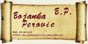 Bojanka Perović vizit kartica